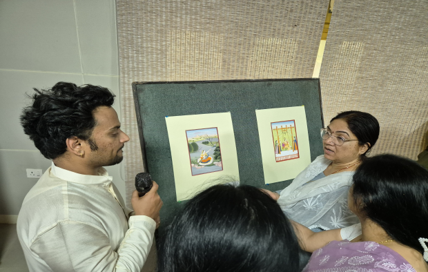 Image of Three-day exhibition of miniature paintings based on Ragmala organized by the singing department of Bhatkhande Sanskriti University